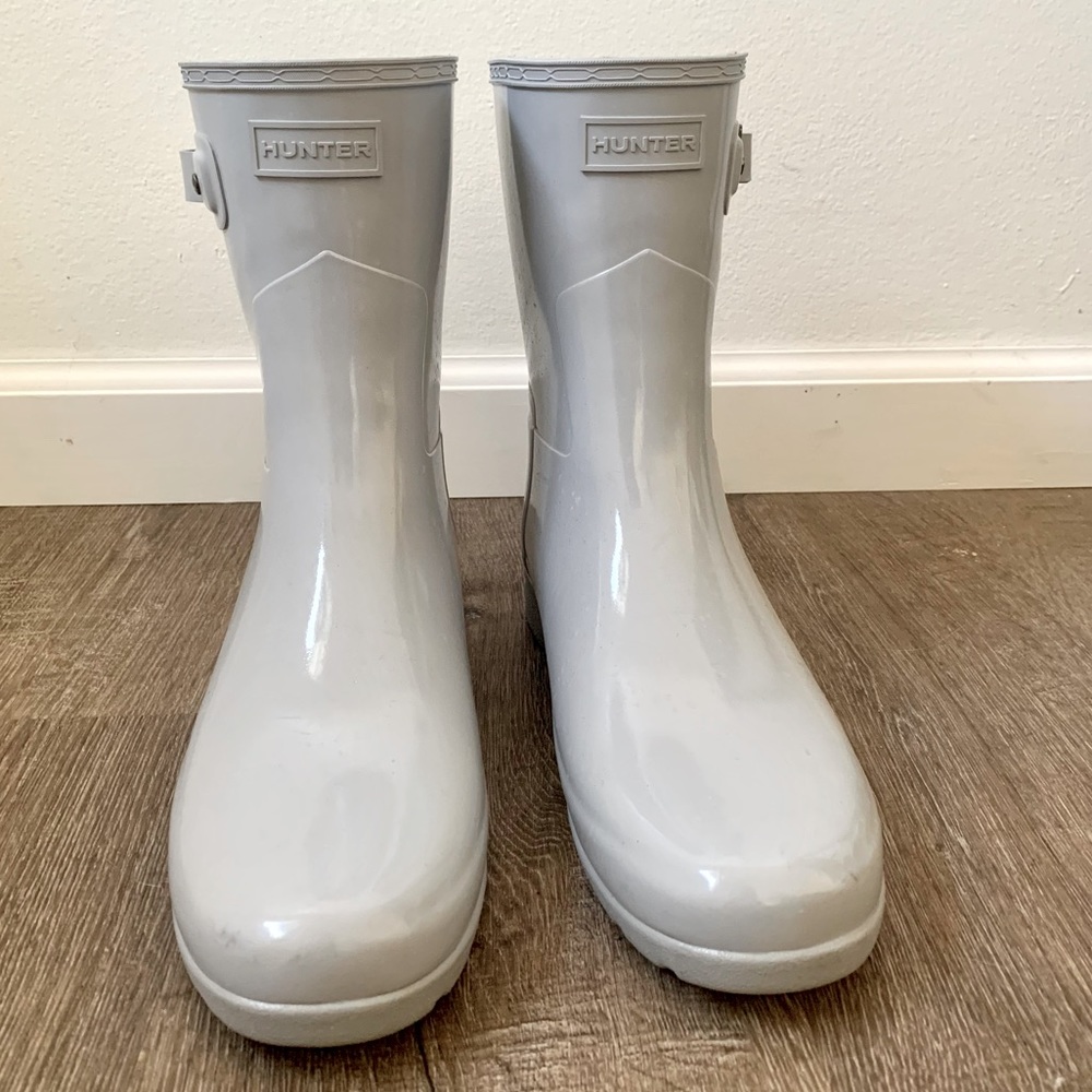 Hunter Short Light Grey Adjustable Rain Boots
